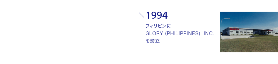1994 フィリピンにGLORY (PHILIPPINES), INC.を設立