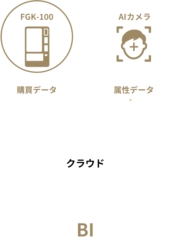 FGK-100 購買データ / AIカメラ 属性データ - クラウド - BI