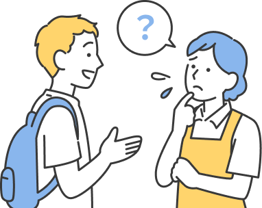 外国人接客中のイラスト